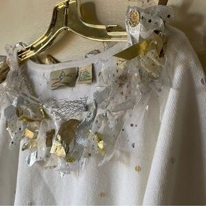 New Year's party sweater white and gold deadstock vintage design options